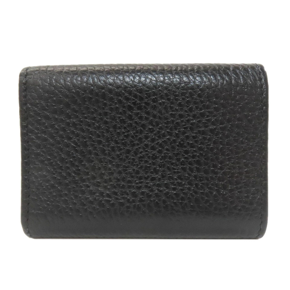 Gucci Double Bi Compact fold GG Wallet Leather Wallet Black